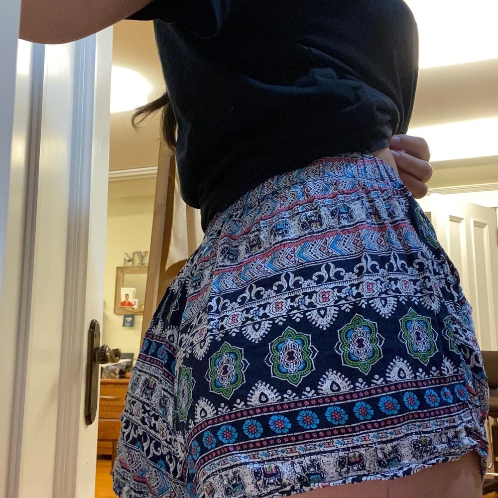 Elephant print shorts